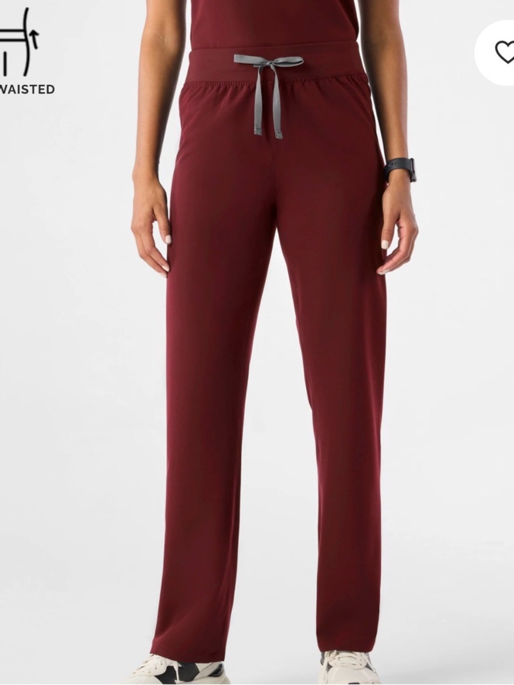 NWT Figs Livingston High-waist Petite Classic Women's Scrub Pant in Burgundy